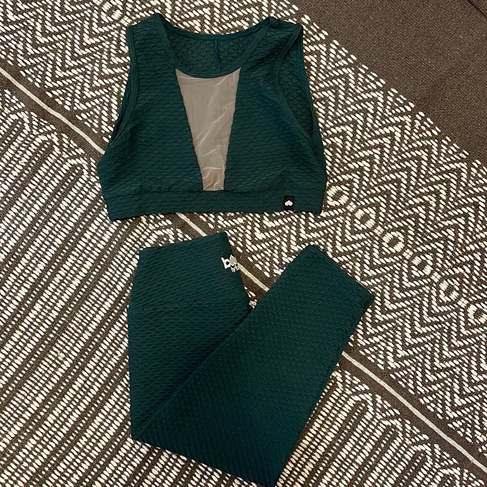 Dark teal croco booty by brabants set